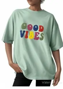 Tiger Print Plus Size Green Tee with Good Vibes Design - Image 13