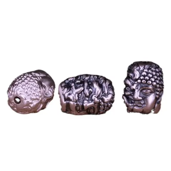 Silver Buddha Face Keychain with Good and Evil Design - Image 5