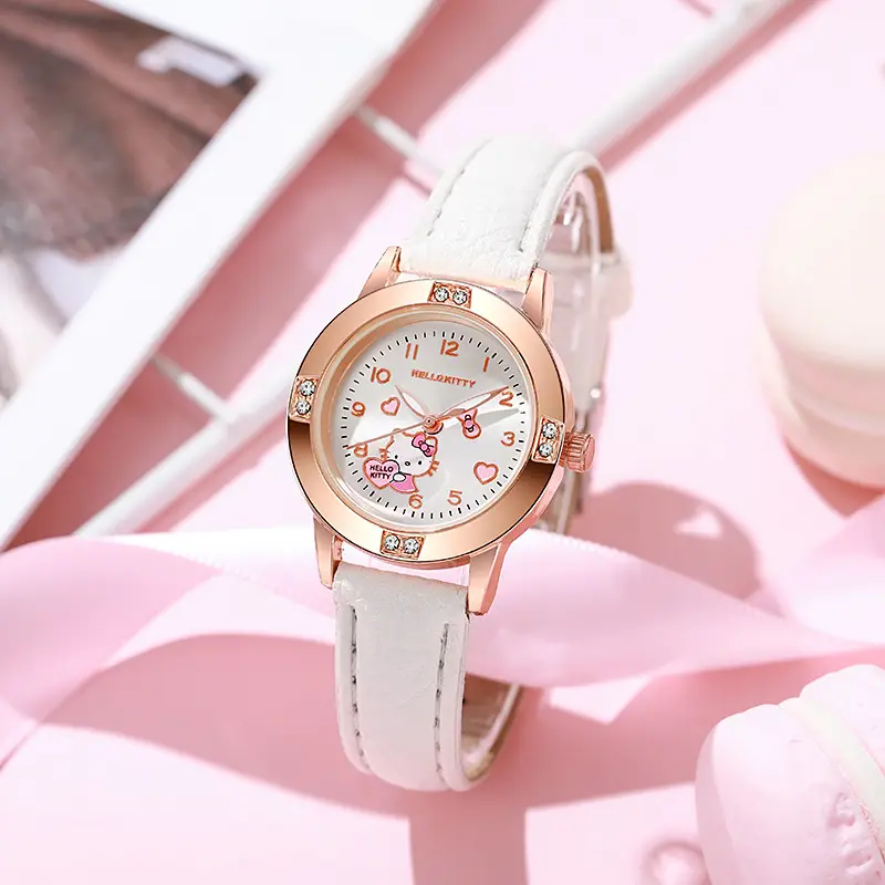Alloy Diamond Belt Watch for Middle School Girls Sanrio Quartz Watch for Girls Wholesale Niche Fashion Watch Foreign Trade