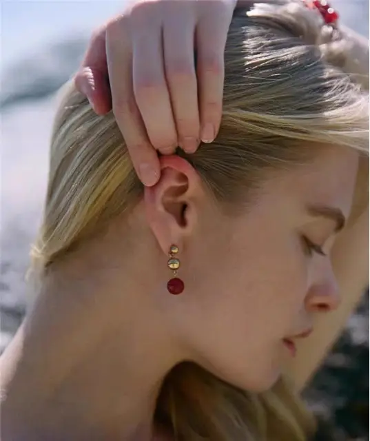 Natural Agate Gold Beads Earrings for Women — feature 1