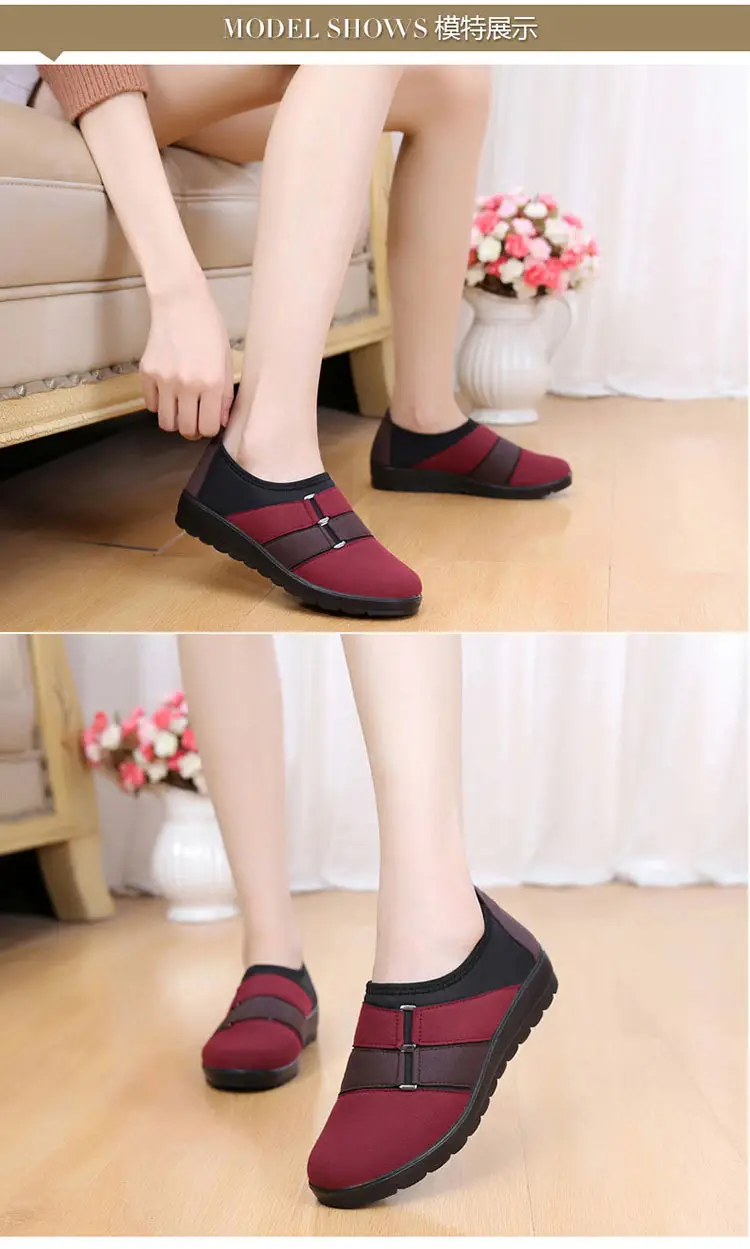 Spring and Autumn Classic casual shoes for middle-aged and elderly women's single-layer shoes soft bottom non-slip flat mom shoes old Beijing cloth shoes for women — feature 7