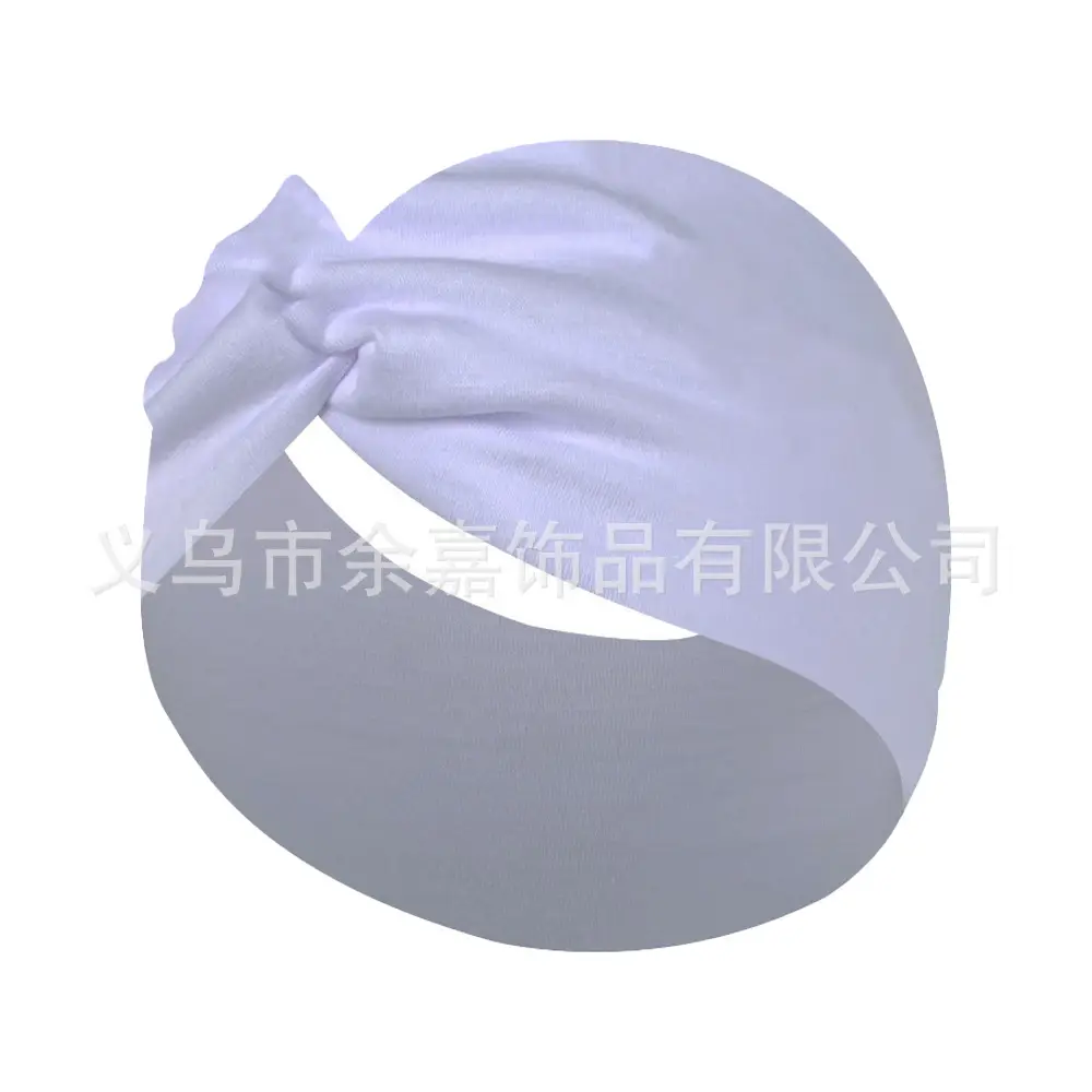 Women's Pure Cotton Yoga Headband with Knot Black White - Image 10