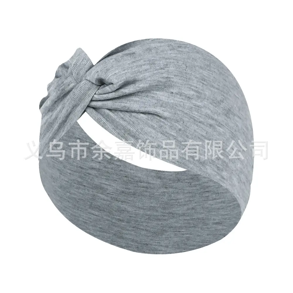 Women's Pure Cotton Yoga Headband with Knot Black White - Image 15