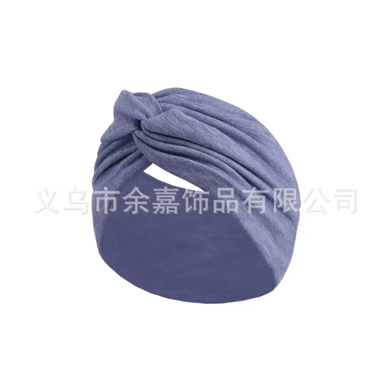 Women's Pure Cotton Yoga Headband with Knot Black White - Image 17
