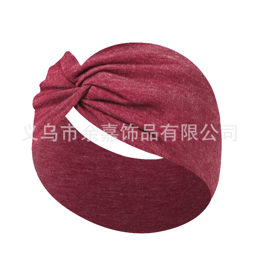 Women's Pure Cotton Yoga Headband with Knot Black White - Image 4