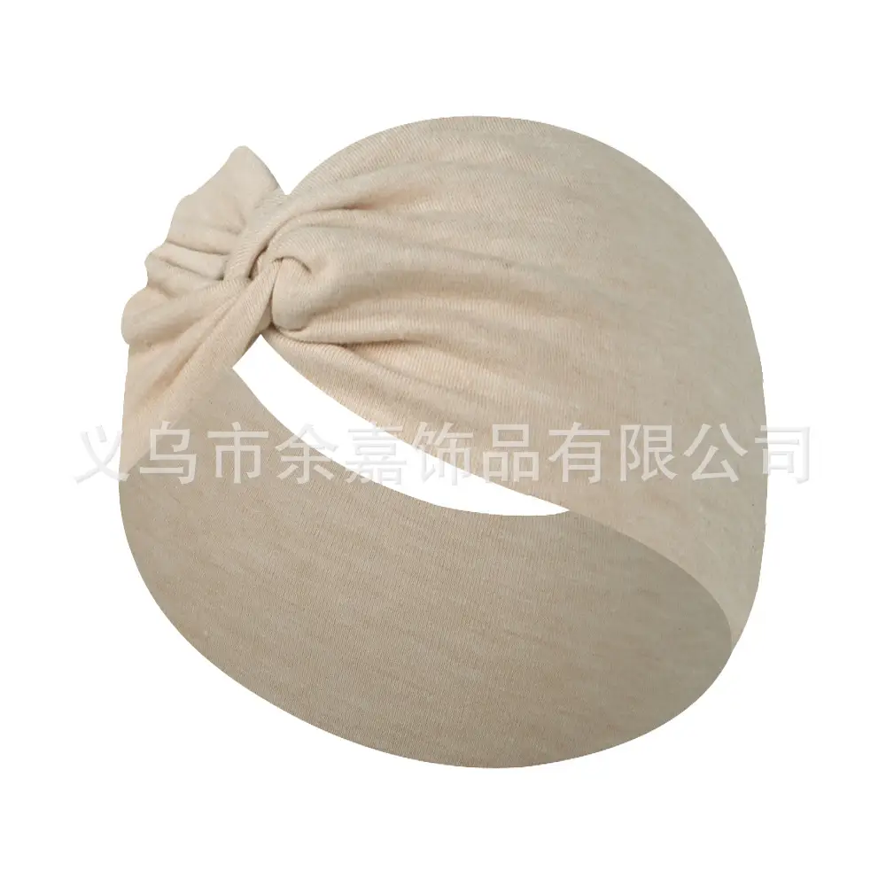 Women's Pure Cotton Yoga Headband with Knot Black White - Image 5
