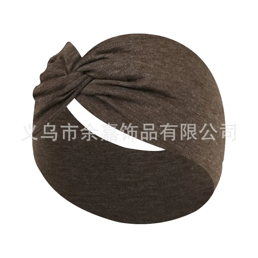 Women's Pure Cotton Yoga Headband with Knot Black White - Image 9