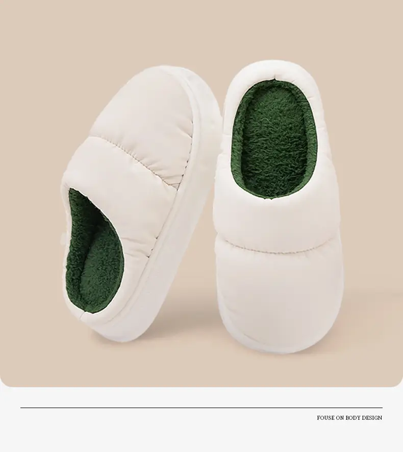 Cotton Slippers for Men, Winter Waterproof, Non-Slip, Indoor Home Warm, Couple's Large Size, Latex Antibacterial, Women's Home Leisure — feature 5