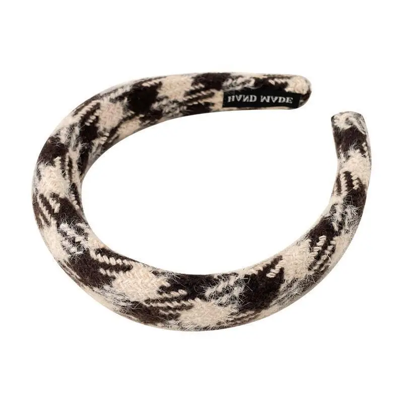 Korean Retro Houndstooth Headband Women Face Wash
