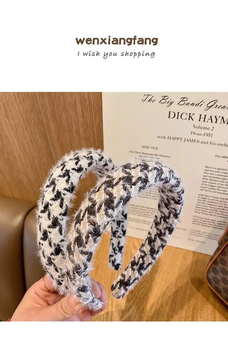 Korean Retro Houndstooth Headband Women Face Wash — feature 3