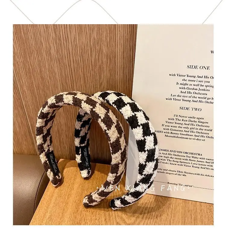 Korean Retro Houndstooth Headband Women Face Wash — feature 4