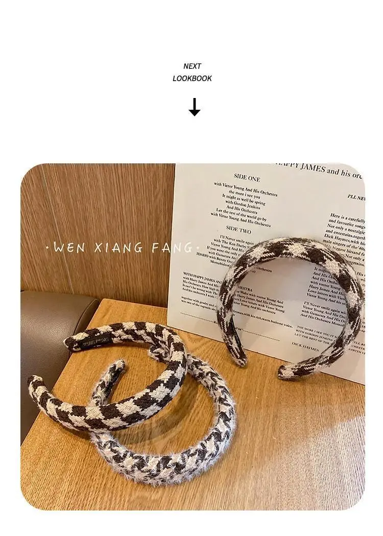 Korean Retro Houndstooth Headband Women Face Wash — feature 6