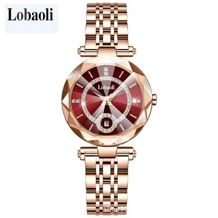 Diamond Encrusted Women's Watch with Rose Gold Band — feature 10