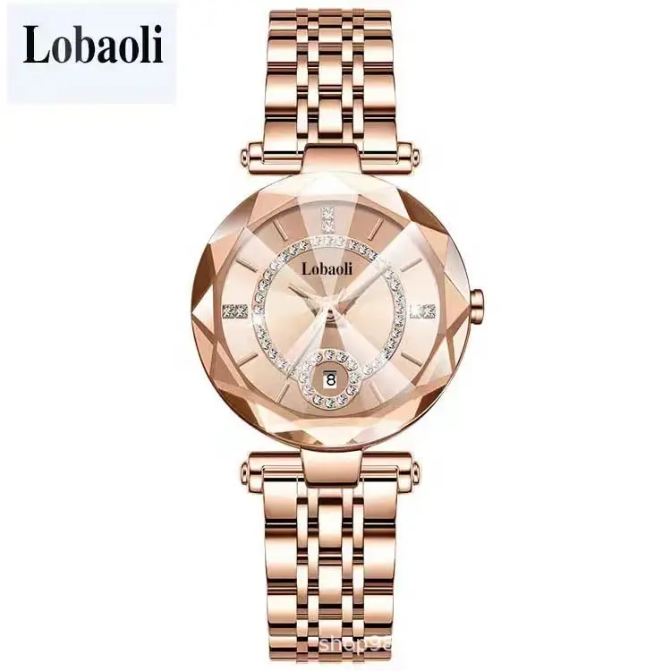 Diamond Encrusted Women's Watch with Rose Gold Band — feature 11
