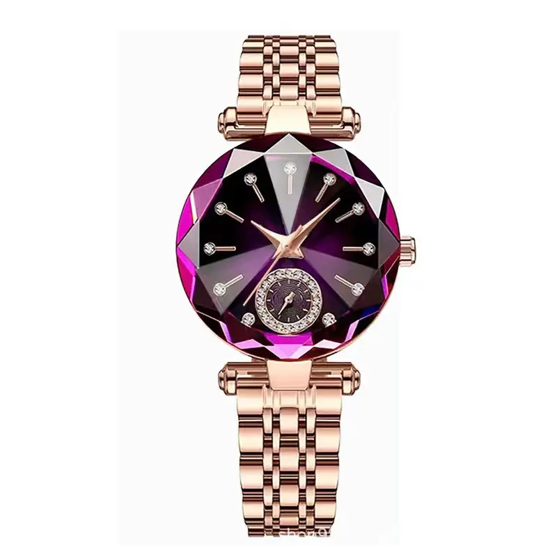 Diamond Encrusted Women's Watch with Rose Gold Band — feature 7