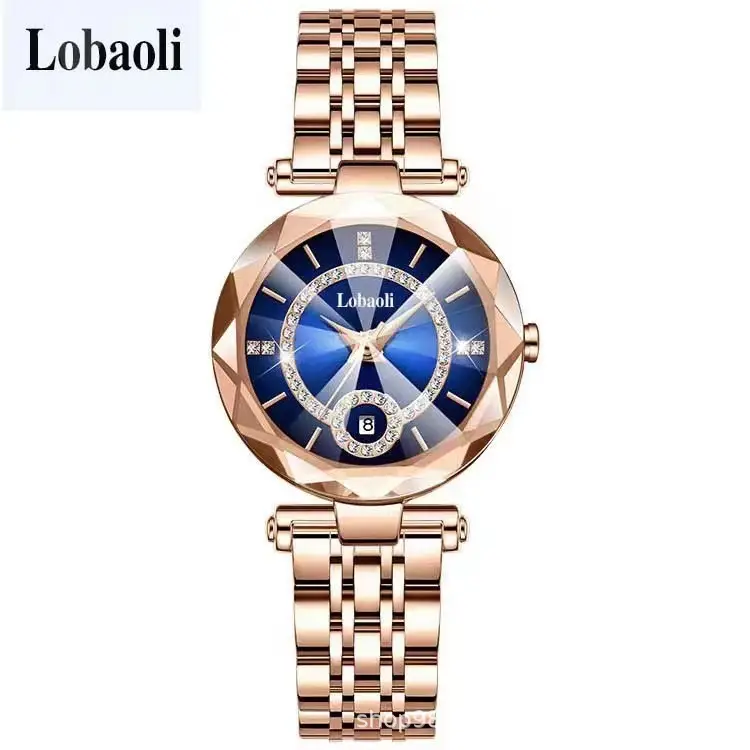 Diamond Encrusted Women's Watch with Rose Gold Band — feature 9