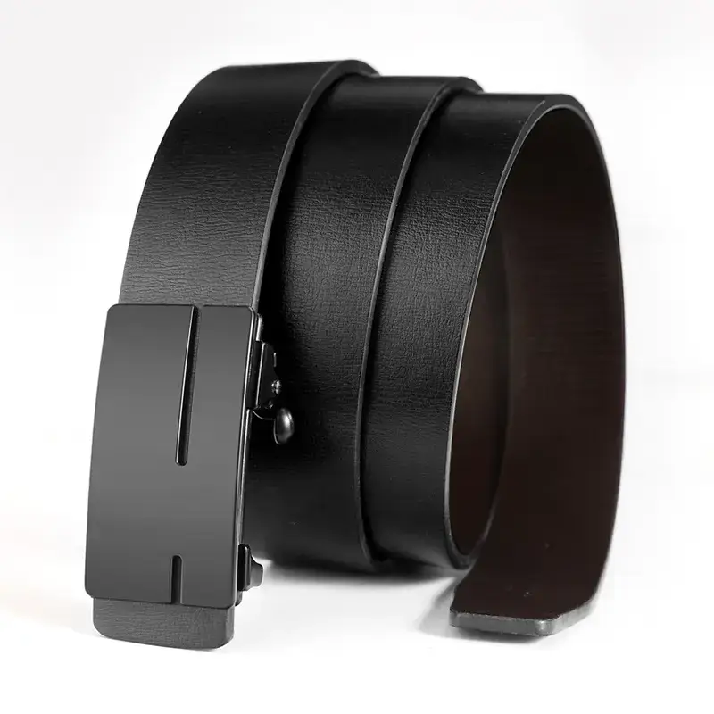 Men's Black Automatic Belt with Buckle - Image 2