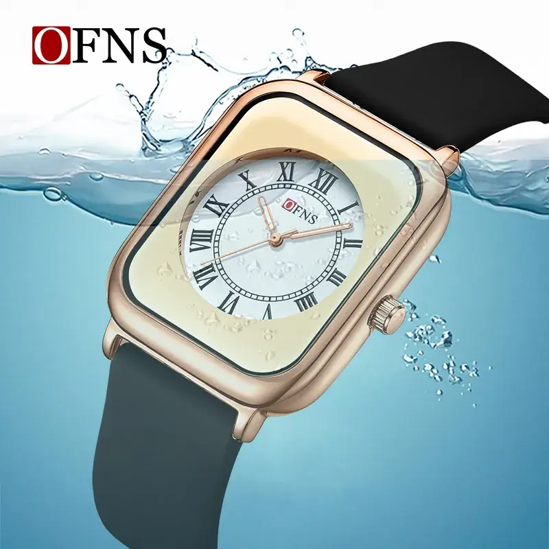Women's Quartz Watch with Rose Gold Case & Black Strap - Image 12