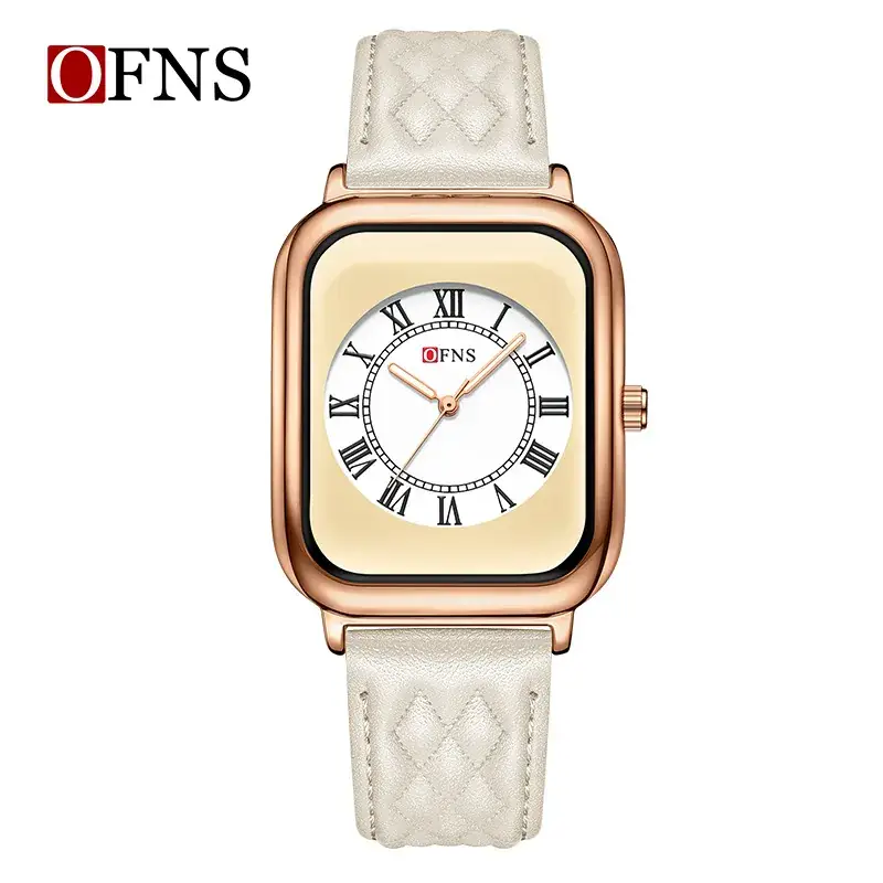 Women's Quartz Watch with Rose Gold Case & Black Strap - Image 6