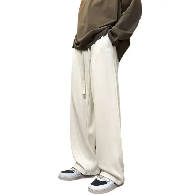 American Retro White Loose Pants Men's Winter Casual
