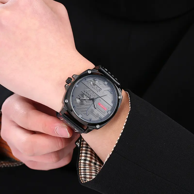 KSENRUI Brown Leather Watch with Retro Design — feature 2