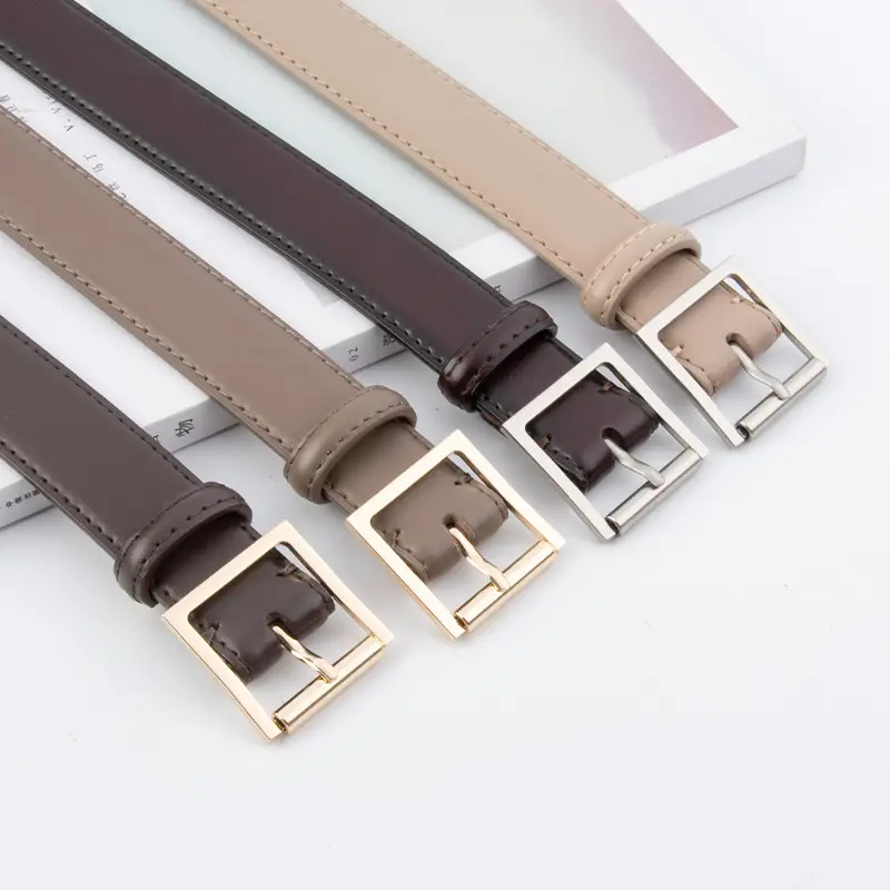 Square Buckle Genuine Leather Belt for Women 2.8" - Image 17