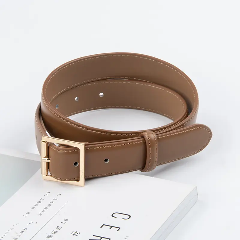 Square Buckle Genuine Leather Belt for Women 2.8" - Image 19