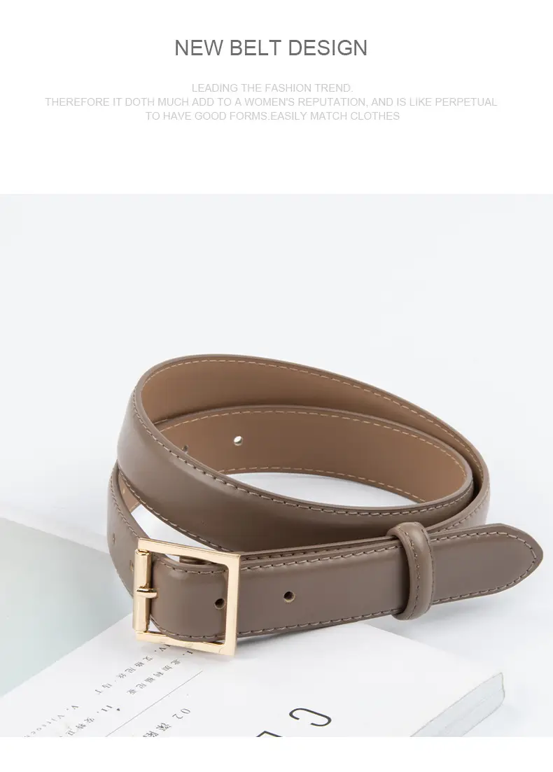 Square Buckle Genuine Leather Belt for Women 2.8" — feature 13