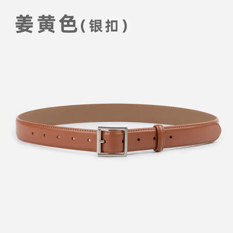 Square Buckle Genuine Leather Belt for Women 2.8" - Image 11