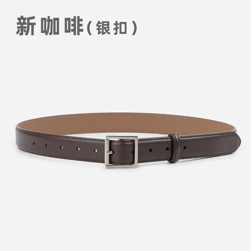 Square Buckle Genuine Leather Belt for Women 2.8" - Image 13