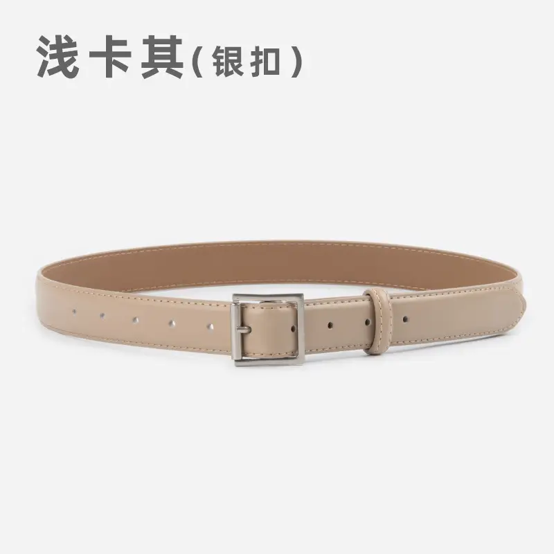 Square Buckle Genuine Leather Belt for Women 2.8" - Image 14