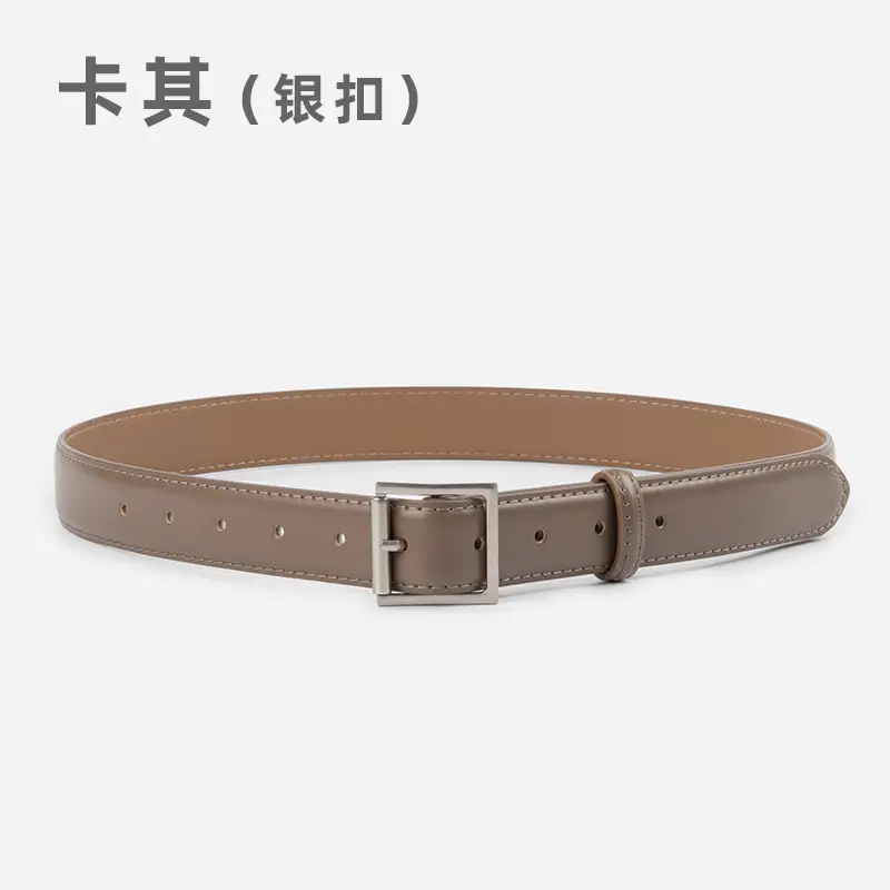 Square Buckle Genuine Leather Belt for Women 2.8" - Image 15