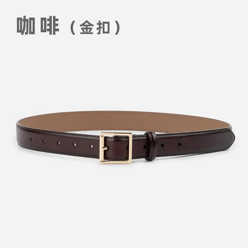 Square Buckle Genuine Leather Belt for Women 2.8" - Image 5