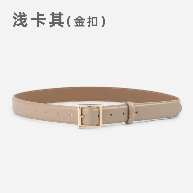 Square Buckle Genuine Leather Belt for Women 2.8" - Image 6