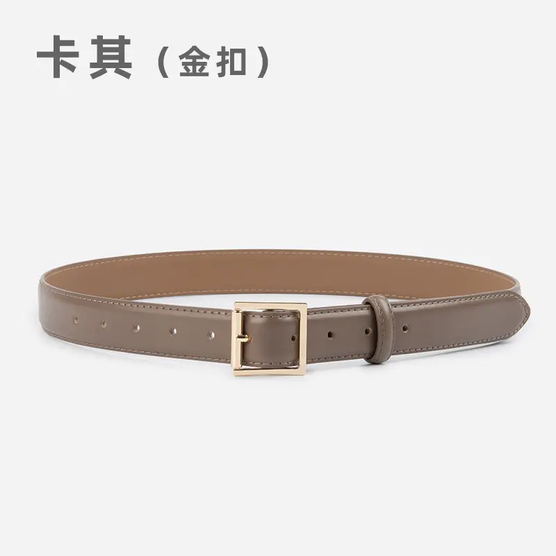 Square Buckle Genuine Leather Belt for Women 2.8" - Image 7