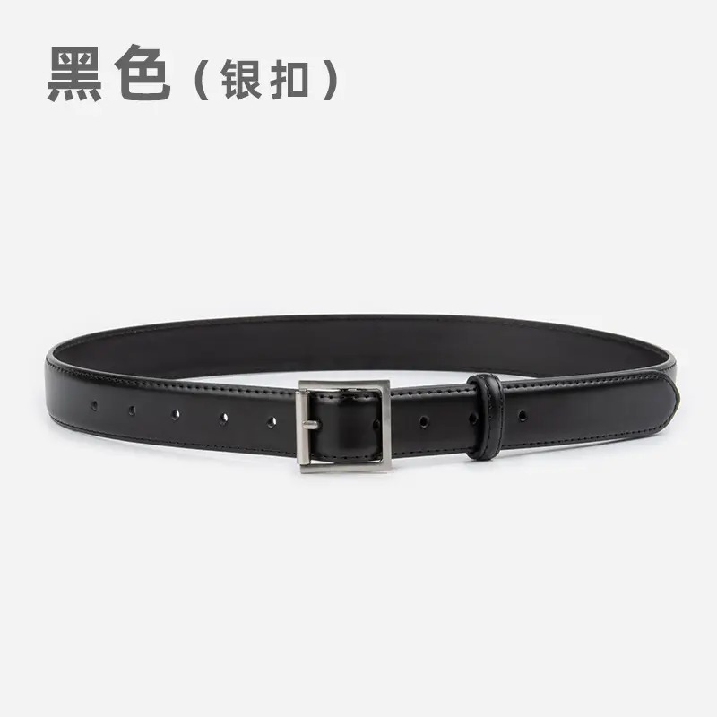 Square Buckle Genuine Leather Belt for Women 2.8" - Image 8