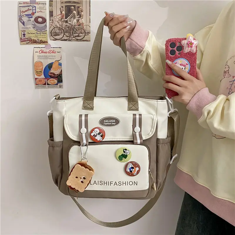 2024 Korean Style Contrast Color Shoulder Bag - Image 3