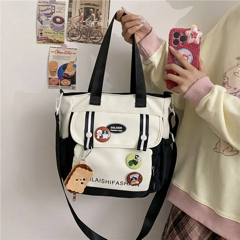 2024 Korean Style Contrast Color Shoulder Bag - Image 4