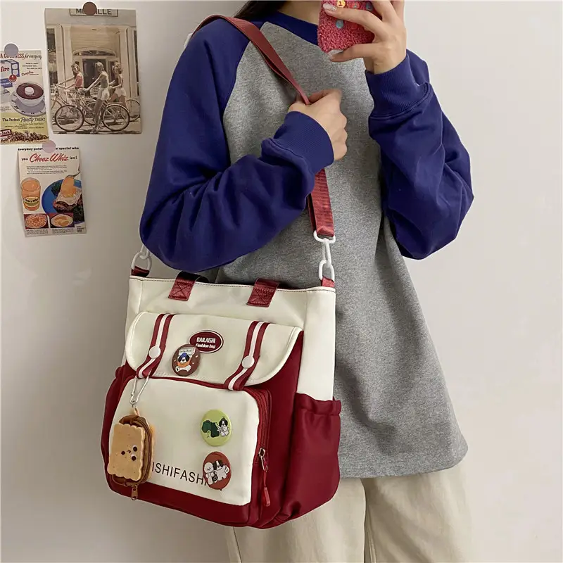 2024 Korean Style Contrast Color Shoulder Bag - Image 5