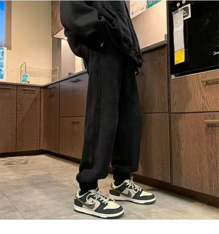 Men Fleece Lined Ankle Tied Sweatpants Gray — feature 14