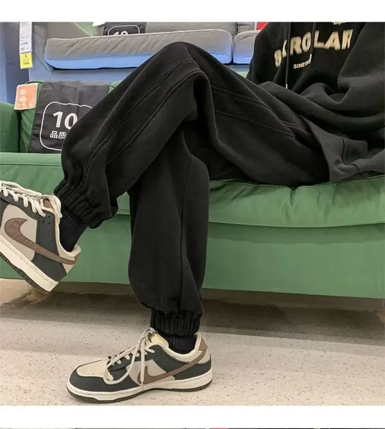 Men Fleece Lined Ankle Tied Sweatpants Gray — feature 9