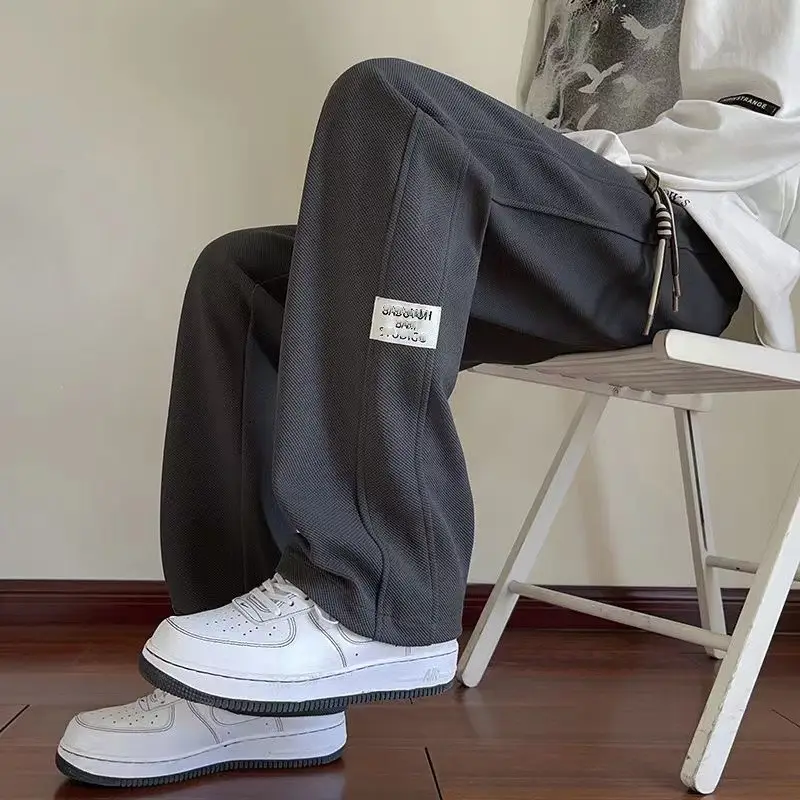 Men's Thin Casual Trousers American Loose Wide Leg Straight - Image 5