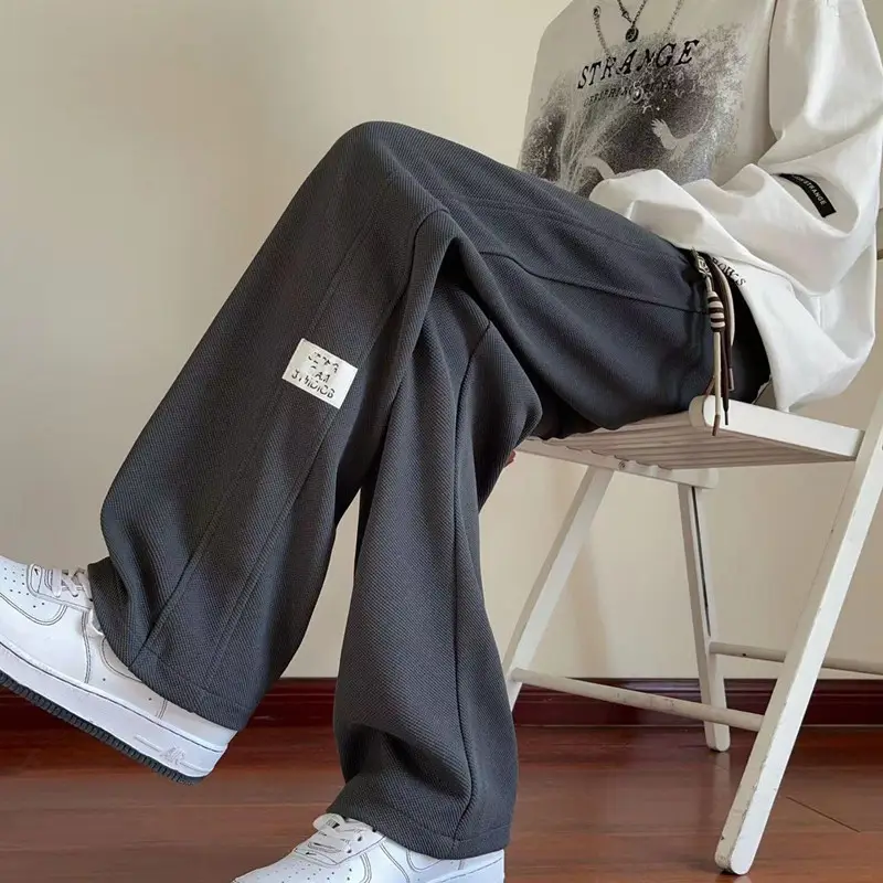 Men's Thin Casual Trousers American Loose Wide Leg Straight - Image 6