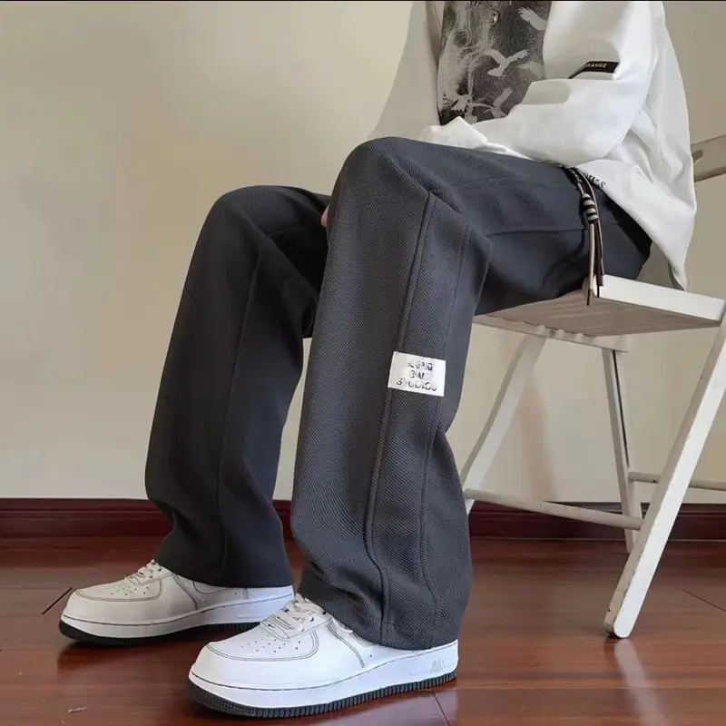 Men's Thin Casual Trousers American Loose Wide Leg Straight - Image 7
