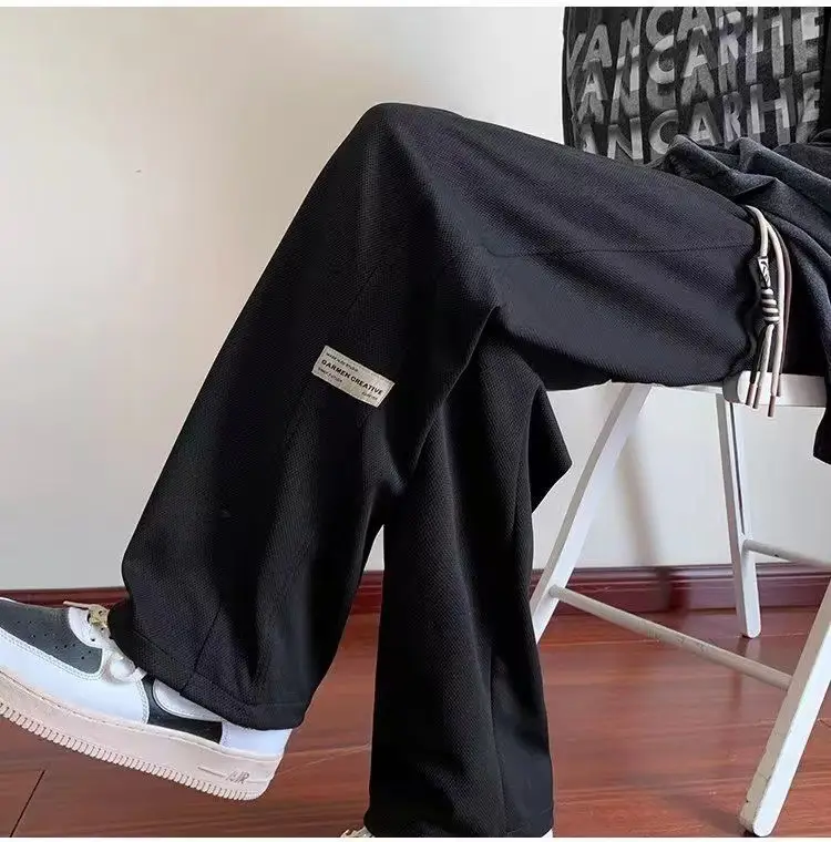 Men's Thin Casual Trousers American Loose Wide Leg Straight — feature 11