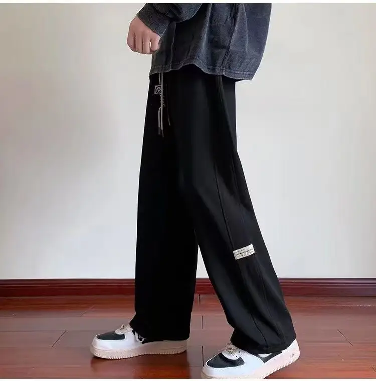 Men's Thin Casual Trousers American Loose Wide Leg Straight — feature 12
