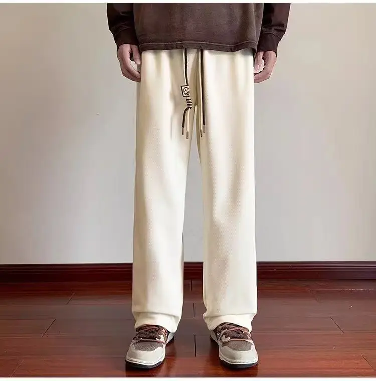 Men's Thin Casual Trousers American Loose Wide Leg Straight — feature 4