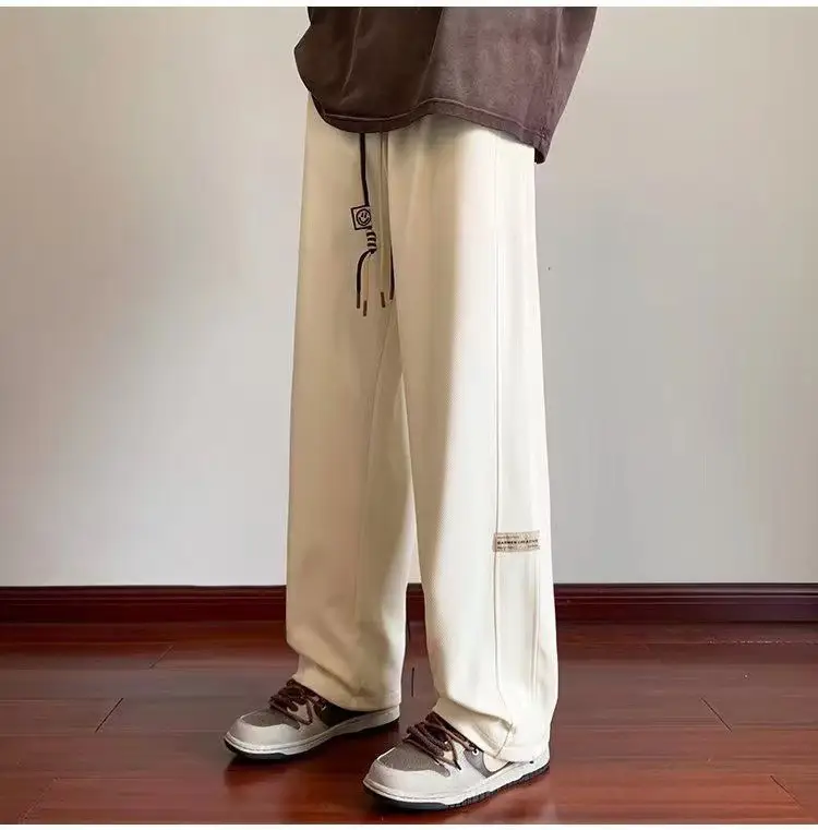 Men's Thin Casual Trousers American Loose Wide Leg Straight — feature 5