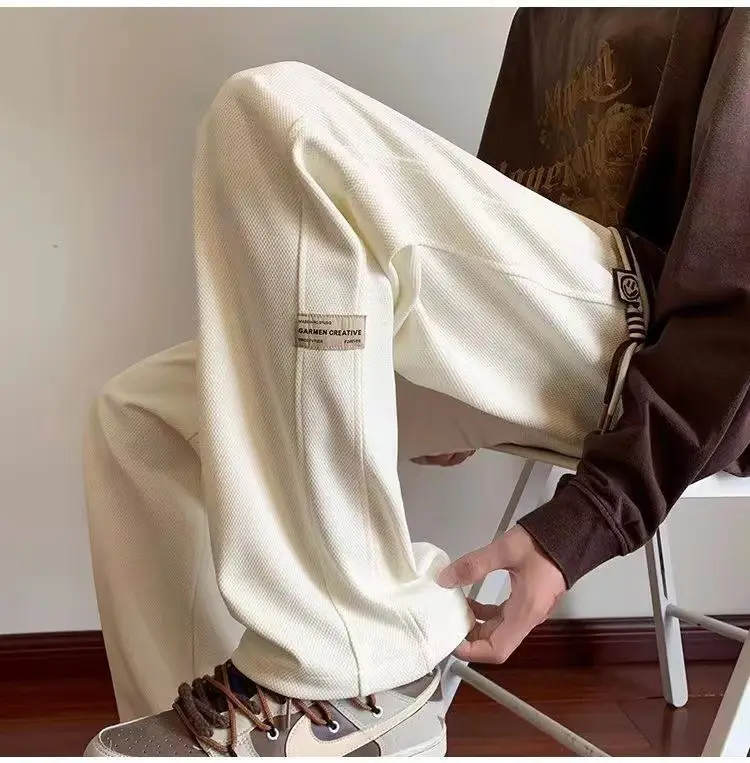 Men's Thin Casual Trousers American Loose Wide Leg Straight — feature 7