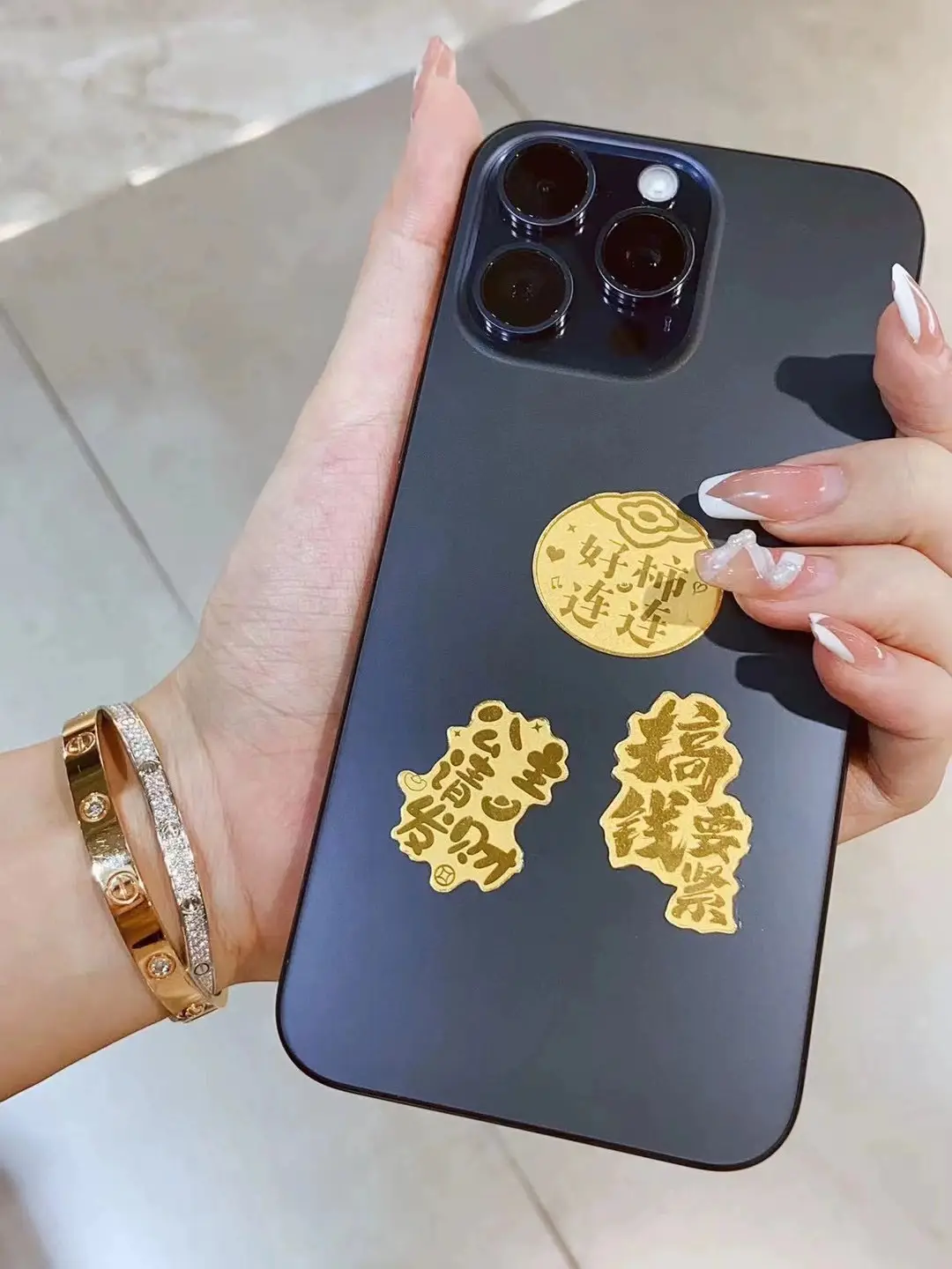 999 Gold Mobile Phone Stickers Pure Gold Princess Please Get Rich — feature 5